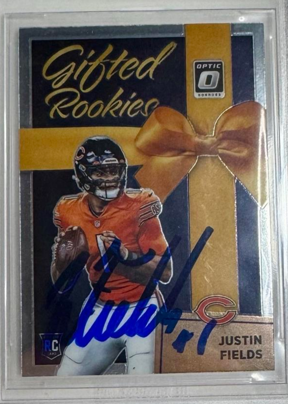 2021 Justin Fields Donruss Optic RC Gifted Rookie Panin - Beckett COA